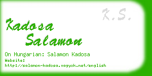 kadosa salamon business card